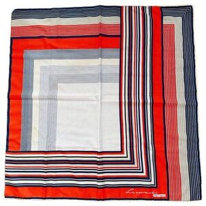 Vintage Leonardo Paris Fashion Scarf Square Block Grid Geometric 1990s Color VTG